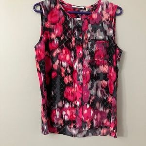T Tahari Aurora sleveless silk blouse, S